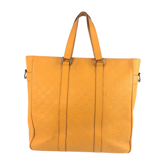 LOUIS VUITTON Tote Bag N41228 leather Solar SilverMetal Damier Anfini