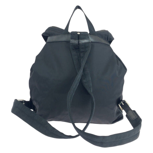 PRADA Backpack Nylon Black SilverMetal Test leather