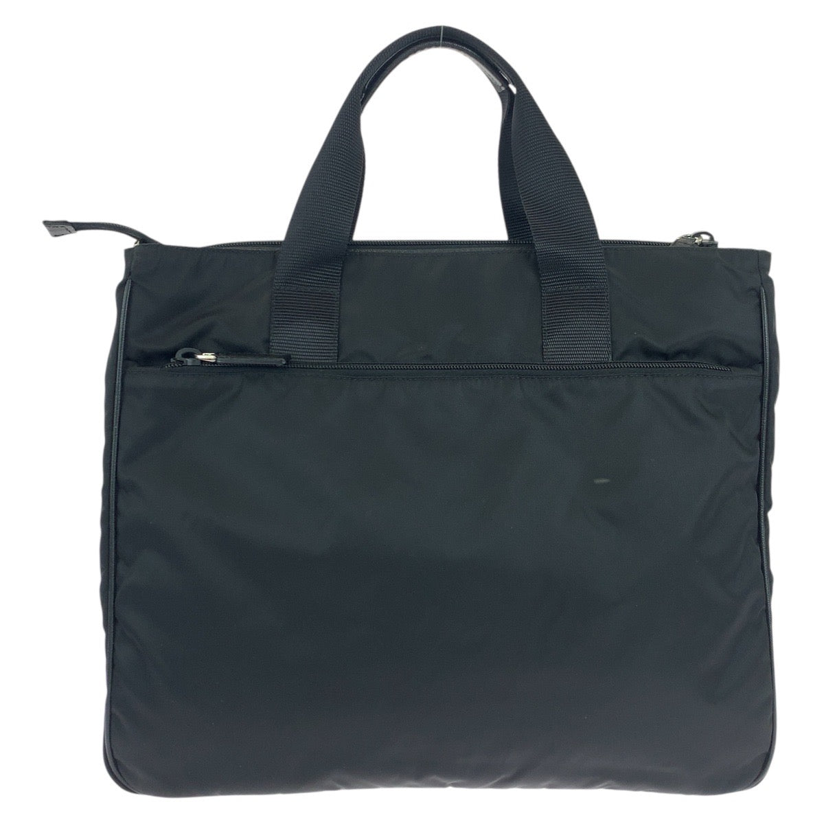 PRADA Business bag Nylon Black SilverMetal Testo Saffiano