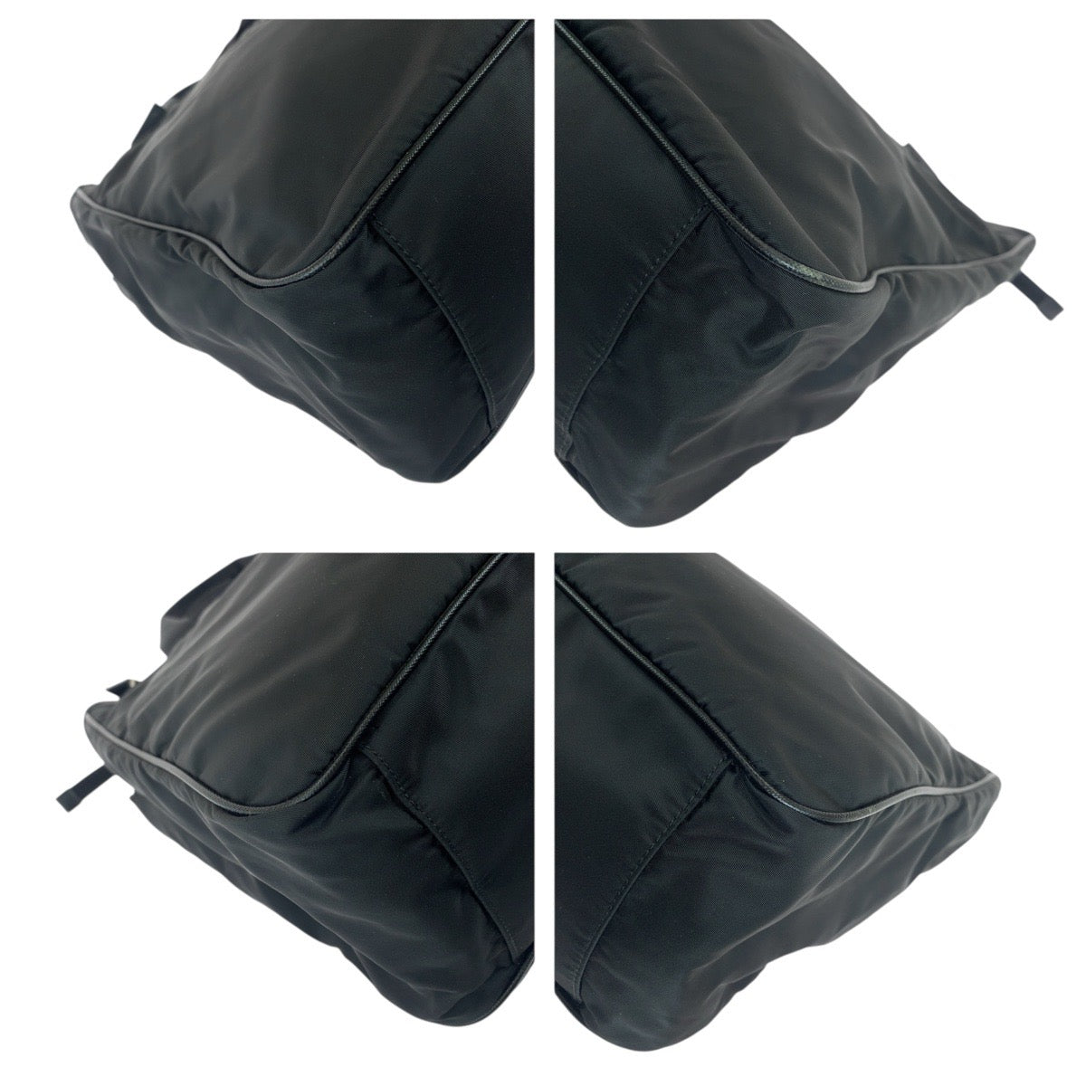 PRADA Business bag Nylon Black SilverMetal Testo Saffiano