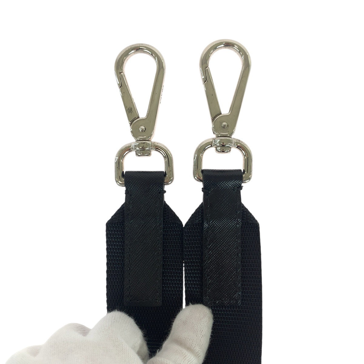 PRADA Business bag Nylon Black SilverMetal Testo Saffiano