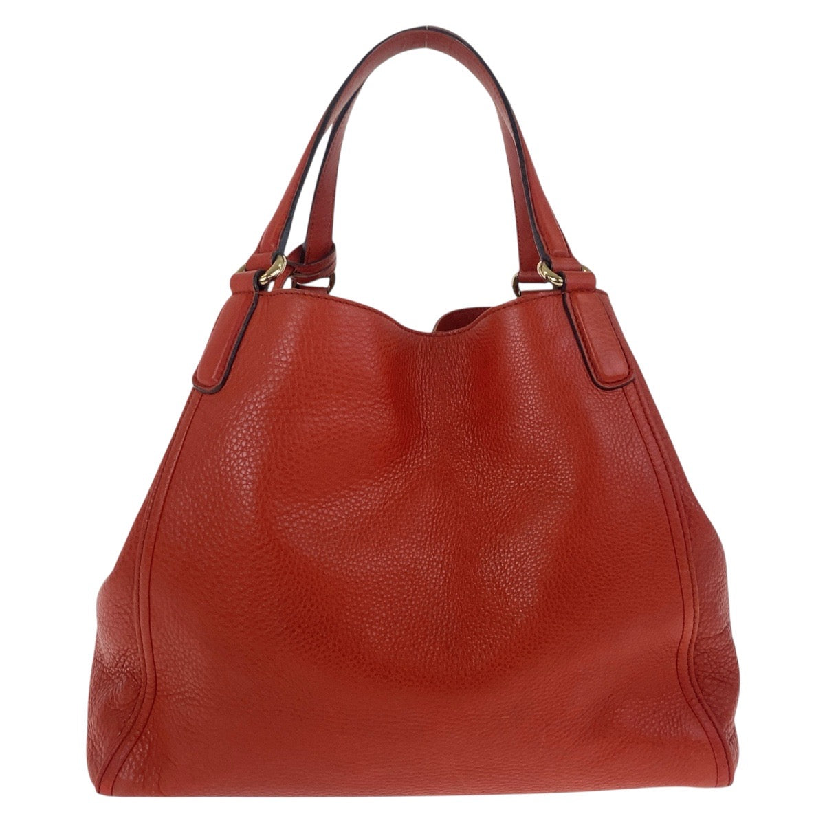 GUCCI Tote Bag 282309 leather Red Orange Gold Metal Soho
