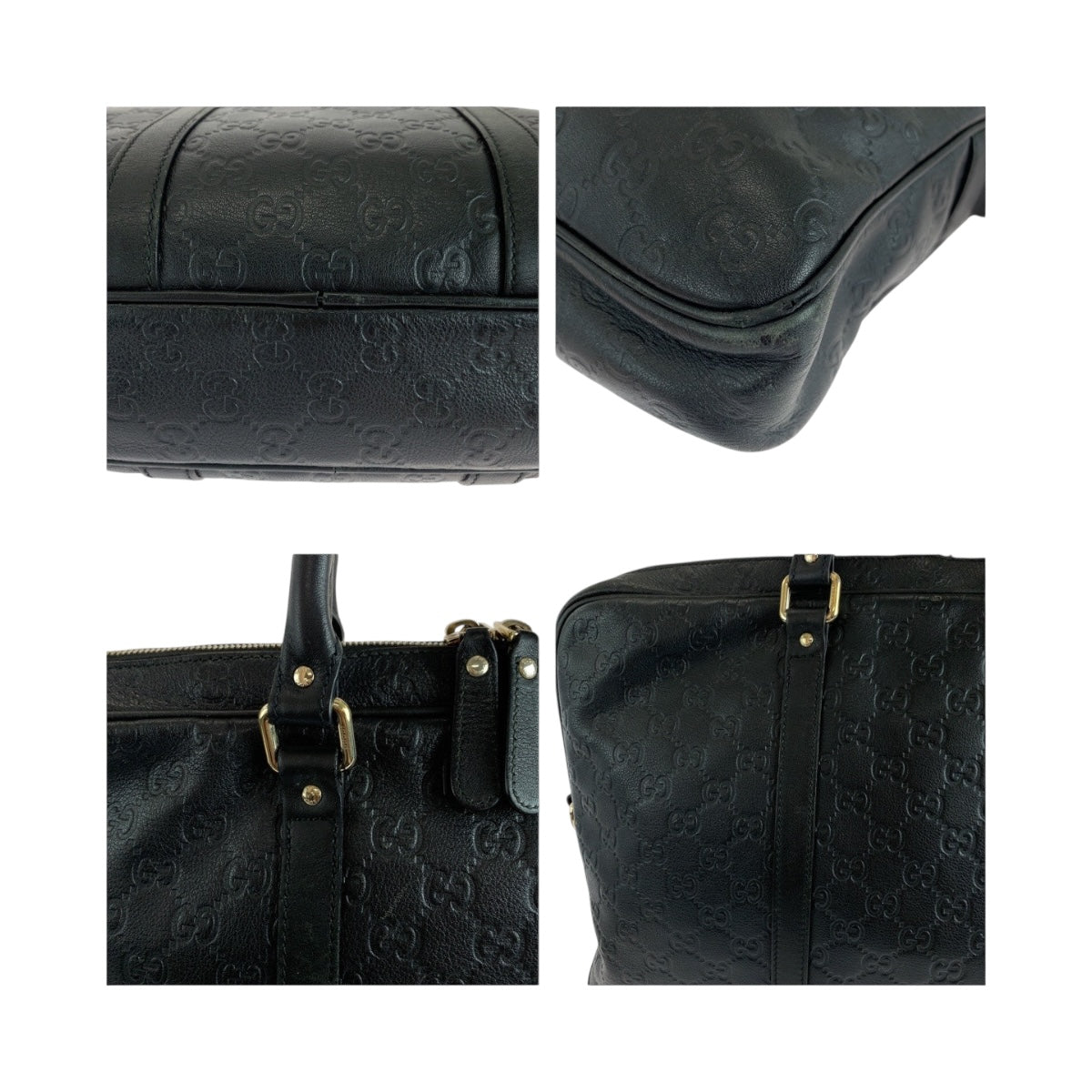 GUCCI Business bag 208463 leather Black SilverMetal Guccisima