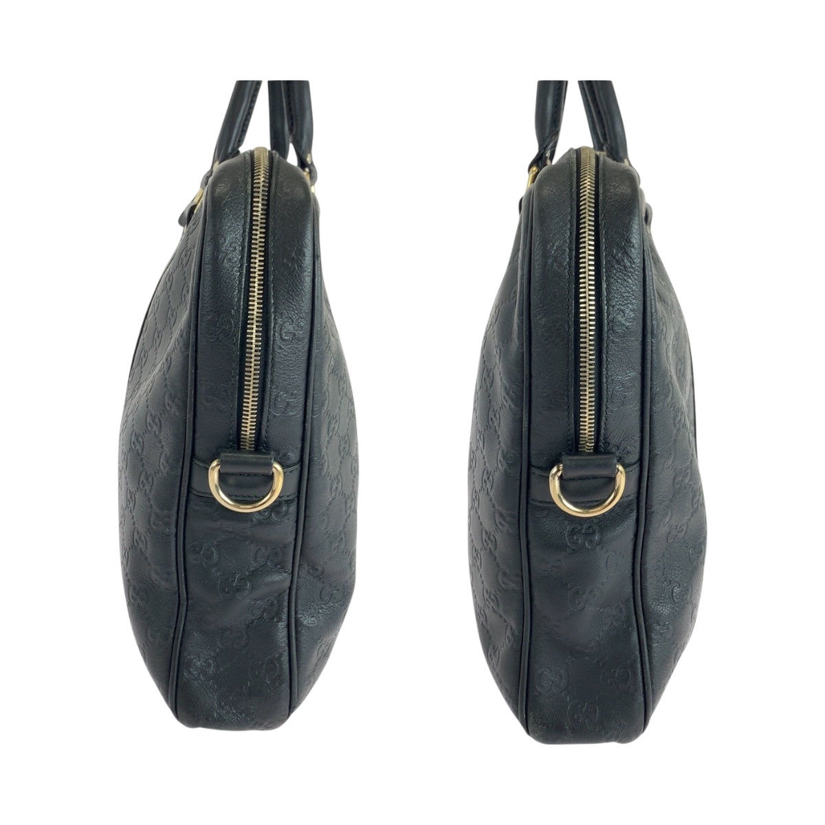 GUCCI Business bag 208463 leather Black SilverMetal Guccisima
