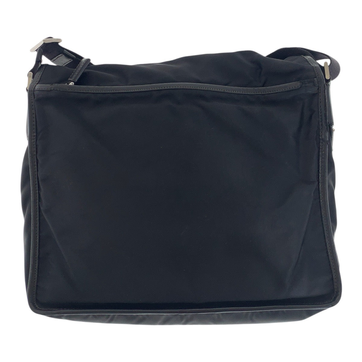 PRADA Shoulder Bag Nylon Black SilverMetal Test Triangle With logo