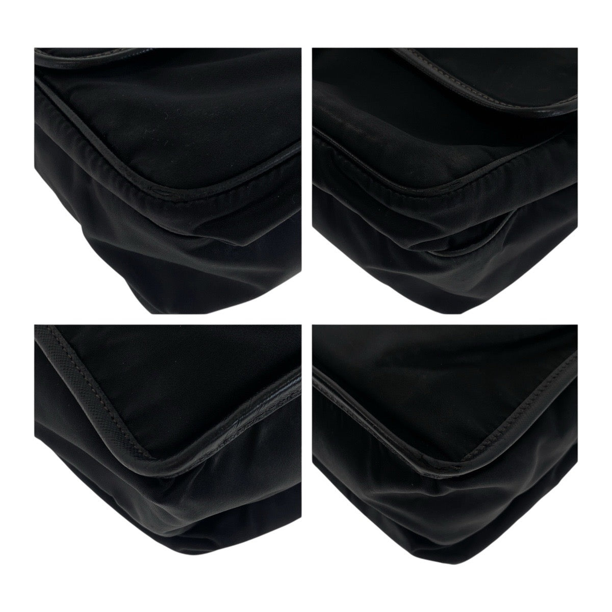 PRADA Shoulder Bag Nylon Black SilverMetal Test Triangle With logo