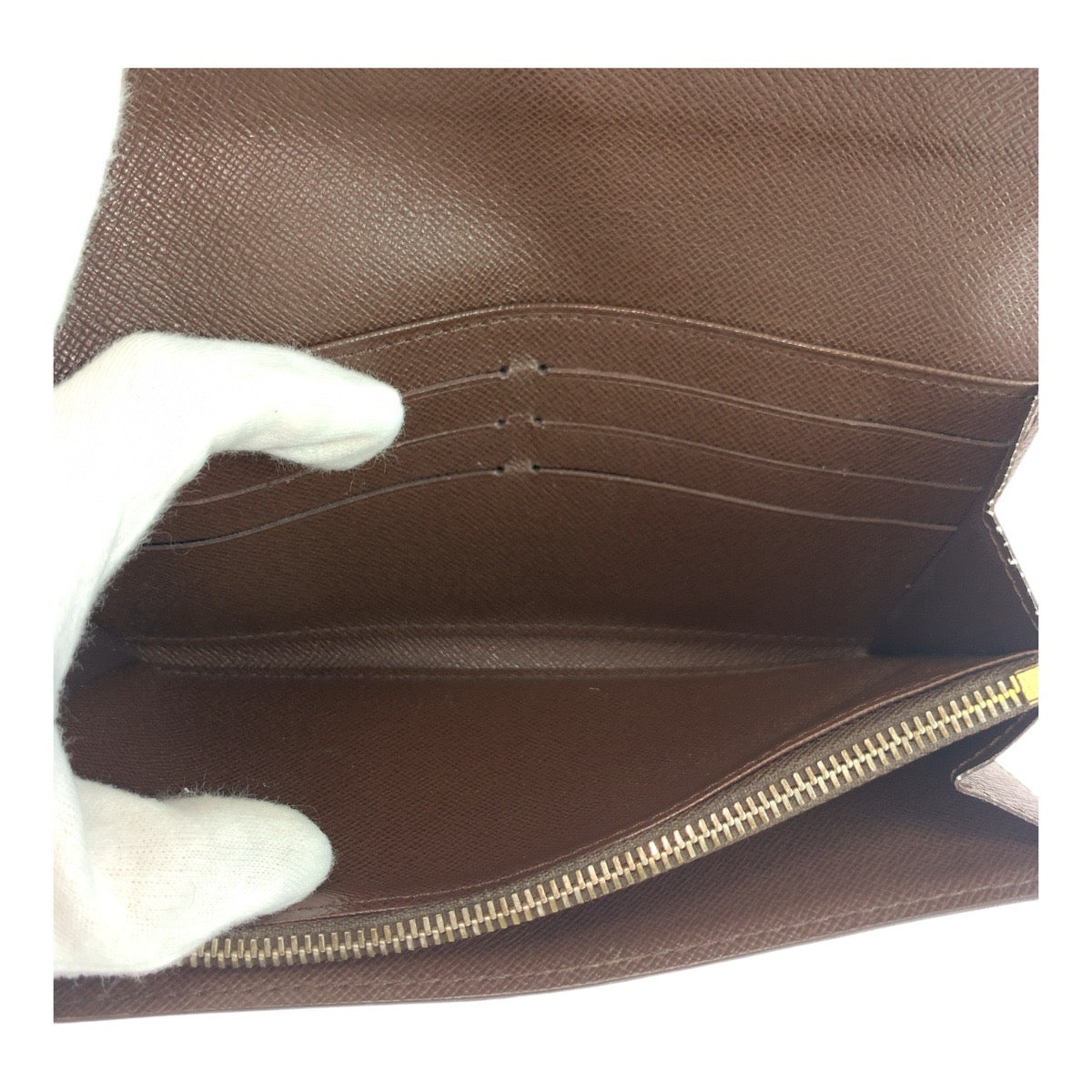 LOUIS VUITTON Damier Ebene Sarah Long Wallet
