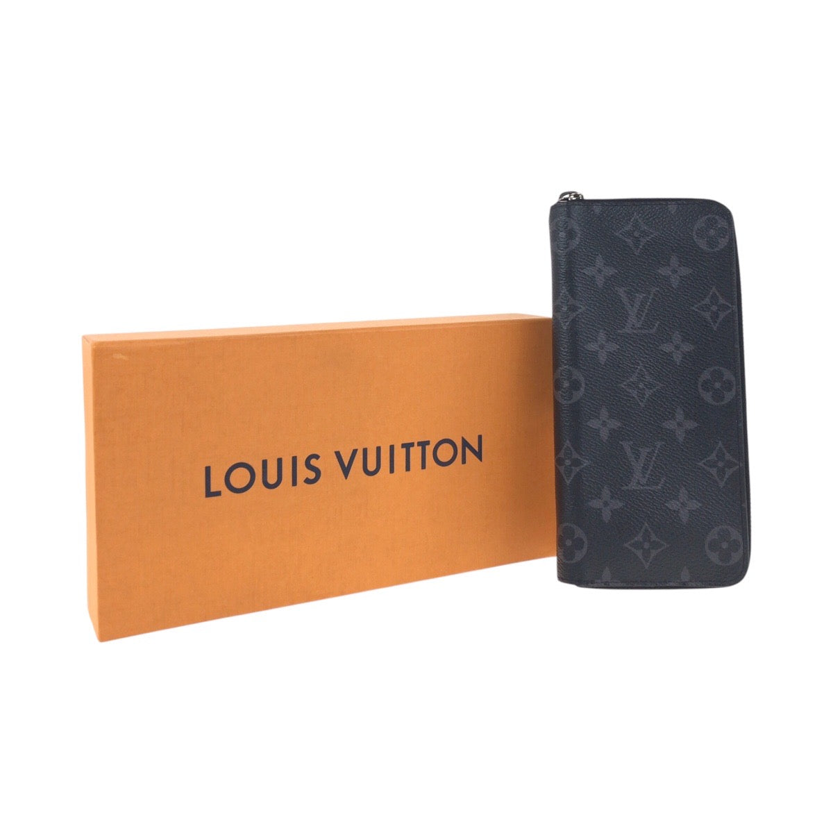 LOUIS VUITTON Long Wallet Purse M62295 PVC black Monogram Eclipse Zippy Wallet Vertical
