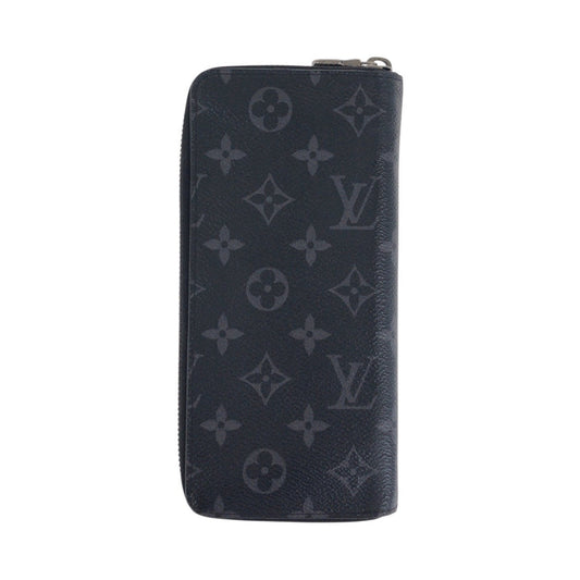 LOUIS VUITTON Long Wallet Purse M62295 PVC black Monogram Eclipse Zippy Wallet Vertical