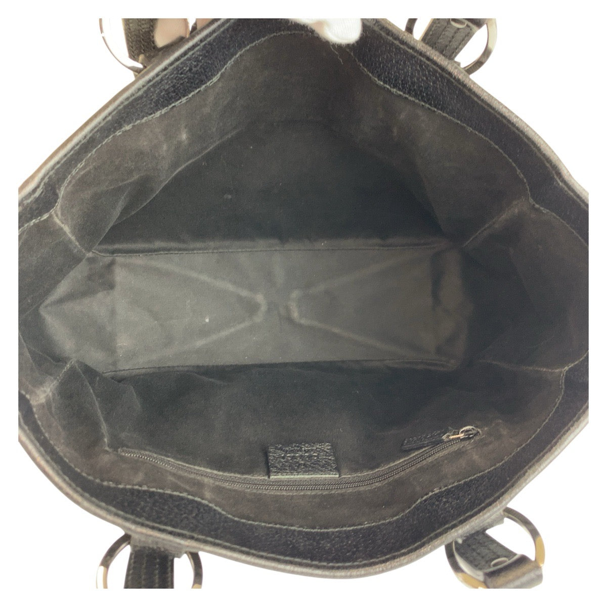 GUCCI Tote Bag 113019 GG canvas Black SilverMetal