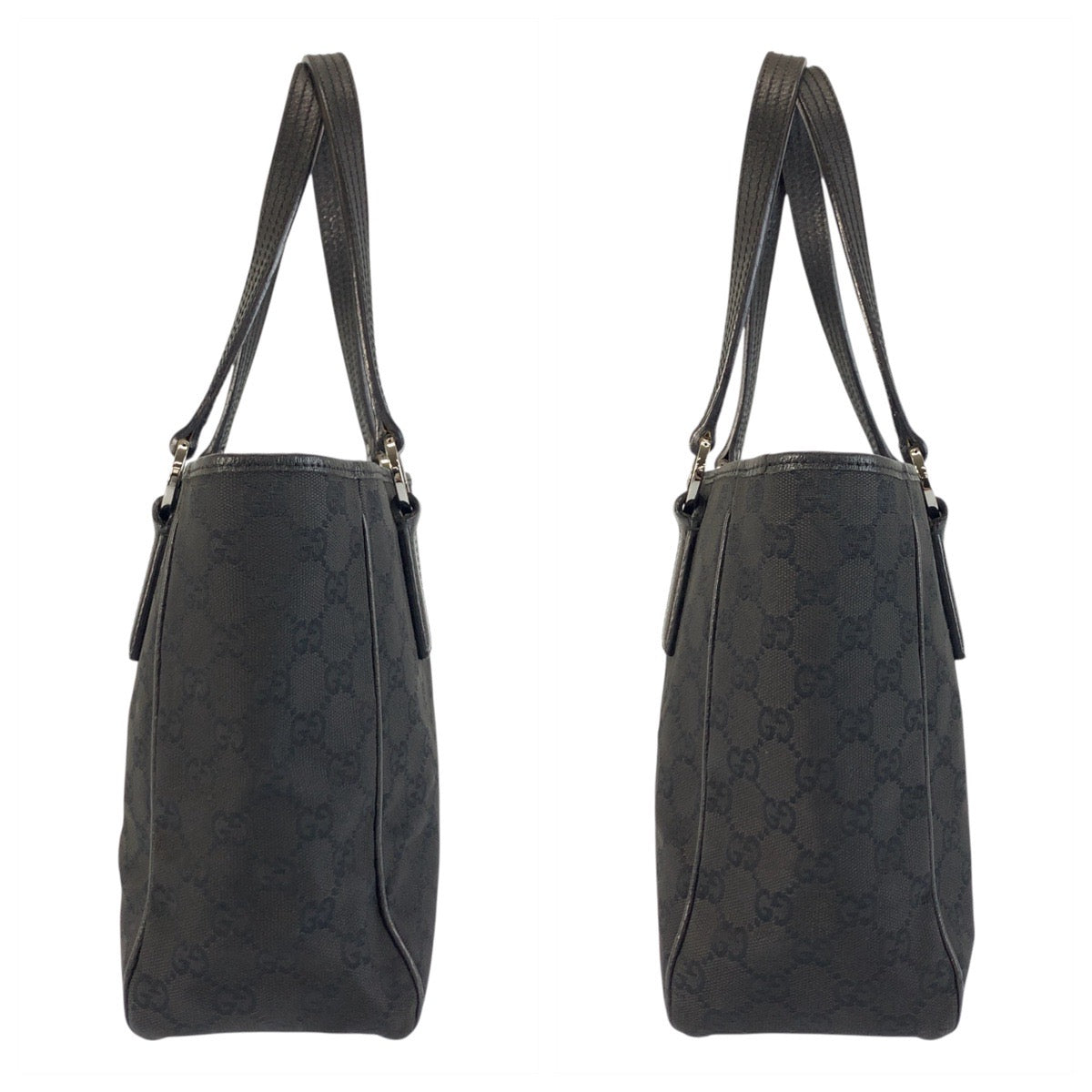 GUCCI Tote Bag 113019 GG canvas Black SilverMetal