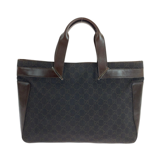 GUCCI Tote Bag 73982 GG canvas Dark Brown SilverMetal