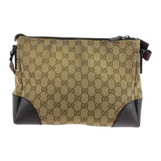 GUCCI Shoulder Bag 114 273 GG canvas Beige Brown SilverMetal