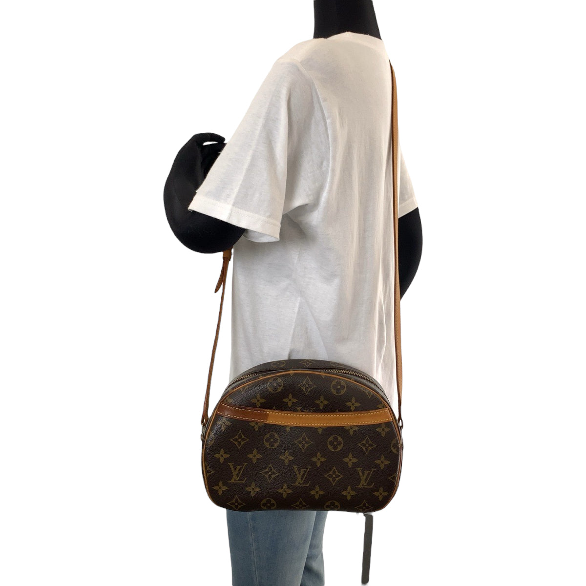 LOUIS VUITTON Shoulder Bag M51221 PVC Brown Gold Metal Monogram Blois