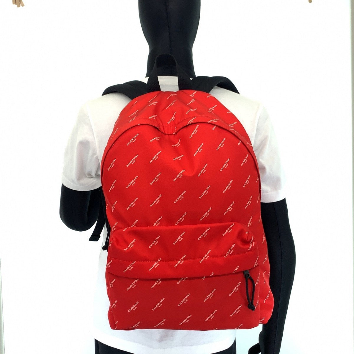BALENCIAGA Backpack Nylon Red black Explorer