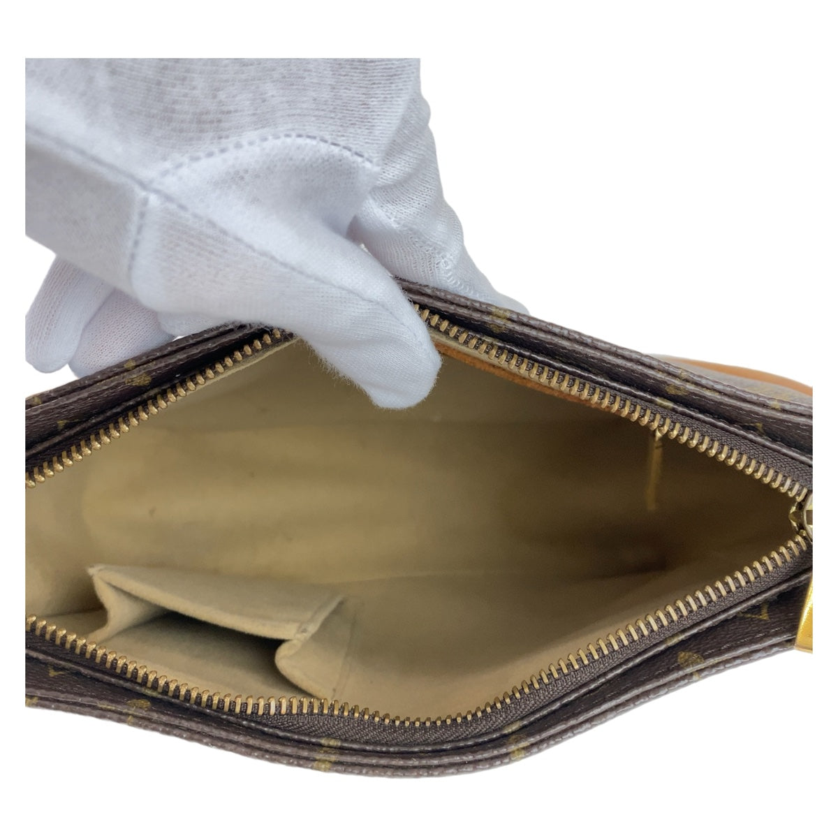LOUIS VUITTON Shoulder Bag M51146 PVC Brown Gold Metal Monogram LoopingMM