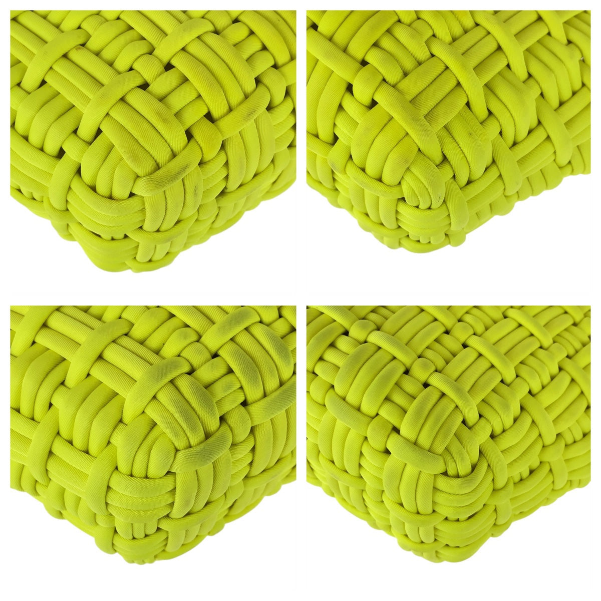 BALENCIAGA Shoulder Bag Nylon Neon Yellow SilverMetal Bistro XXS