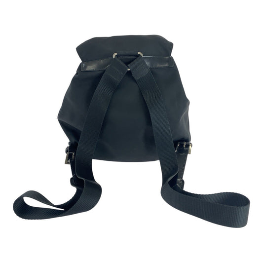 PRADA Backpack Nylon Black SilverMetal Test Triangle With logo