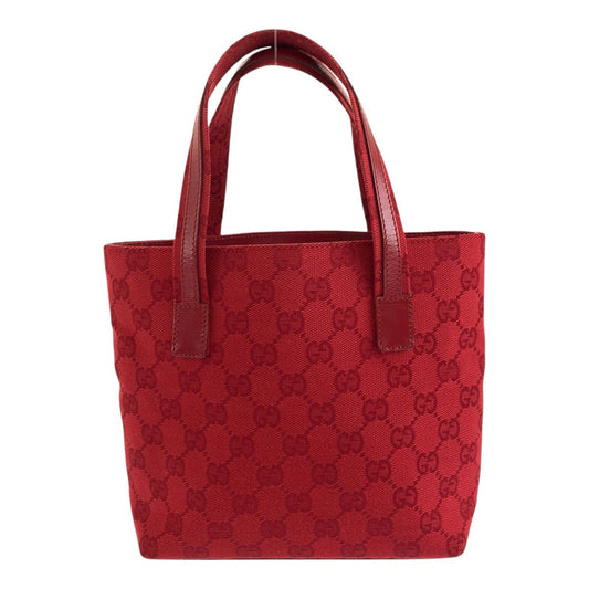 GUCCI Tote Bag 002 1079 GG canvas Red Silver Metal