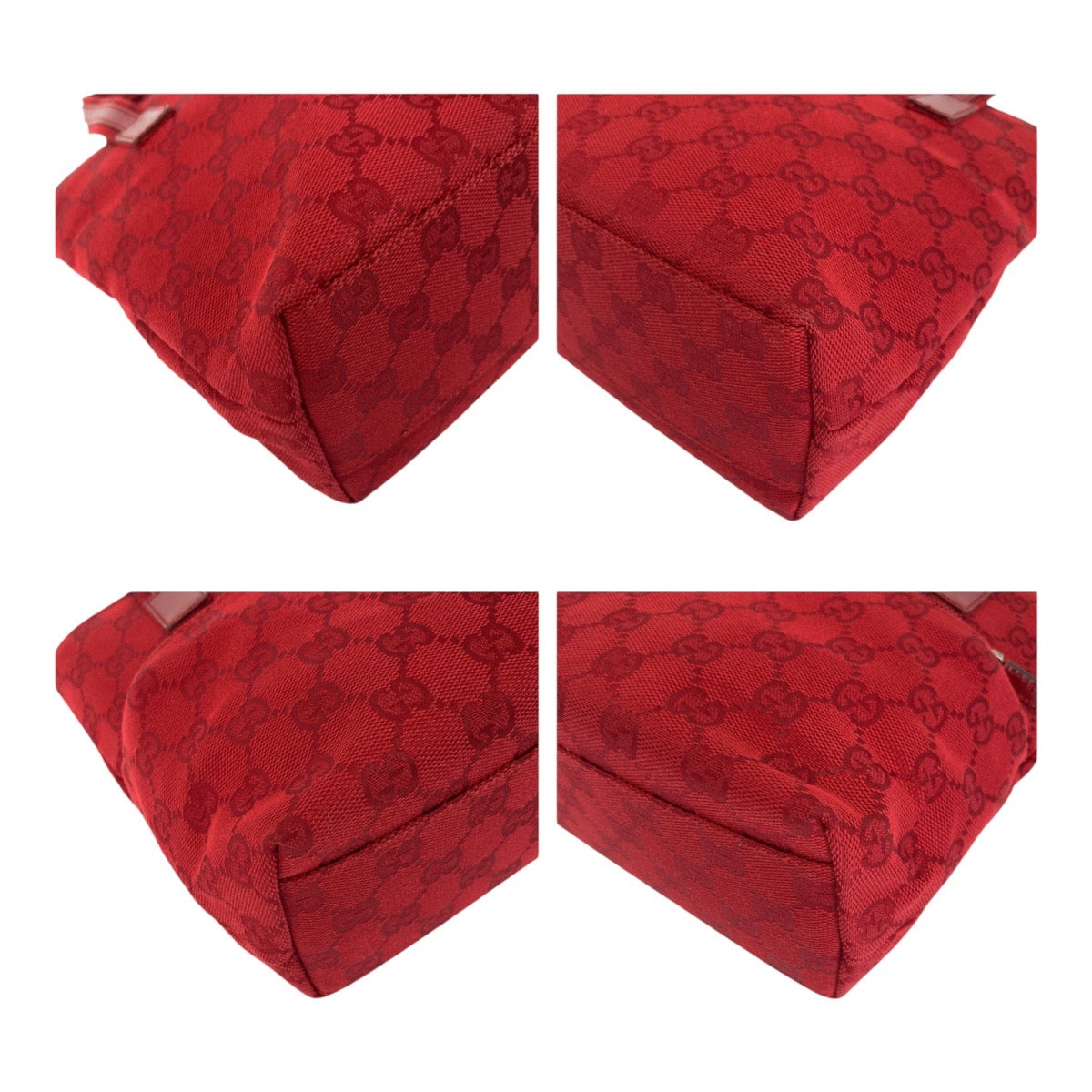 GUCCI Tote Bag 002 1079 GG canvas Red Silver Metal