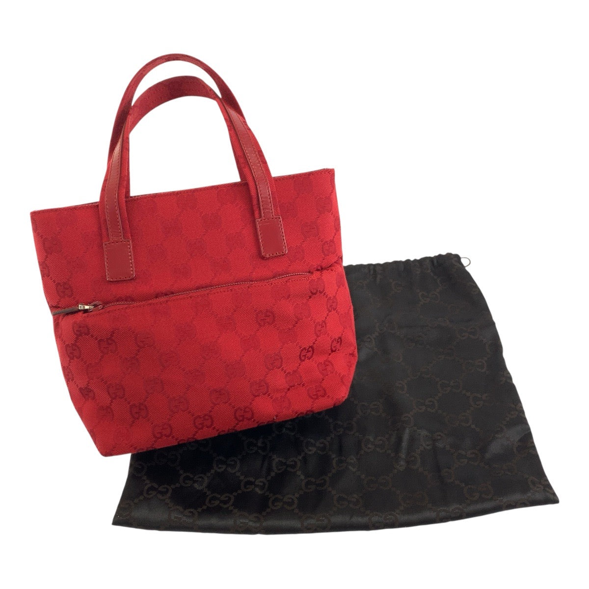 GUCCI Tote Bag 002 1079 GG canvas Red Silver Metal