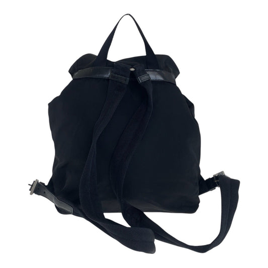 PRADA Backpack Nylon Black SilverMetal Test Triangle With logo