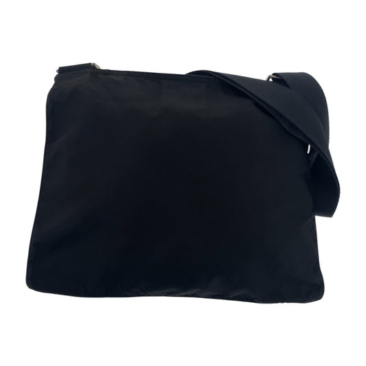 PRADA Shoulder Bag Nylon Black SilverMetal Test Triangle With logo