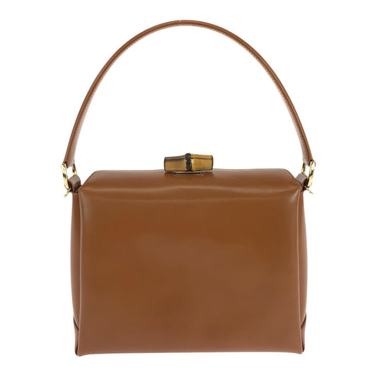 GUCCI Handbag 000 926 0175 leather Brown Gold Metal Bamboo
