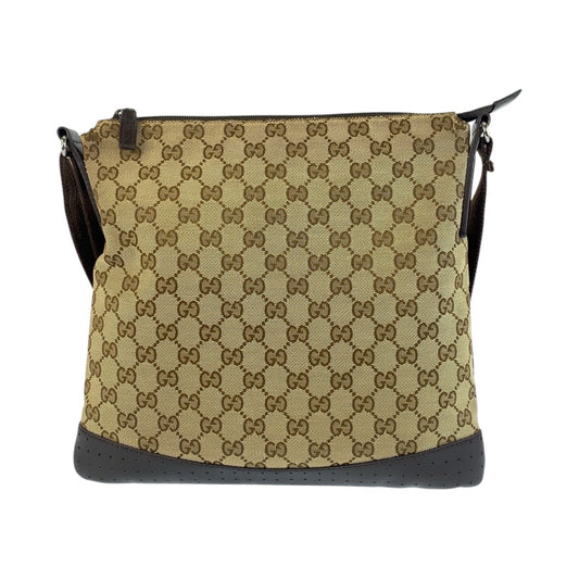 GUCCI Shoulder Bag 145857 GG canvas Beige Brown SilverMetal
