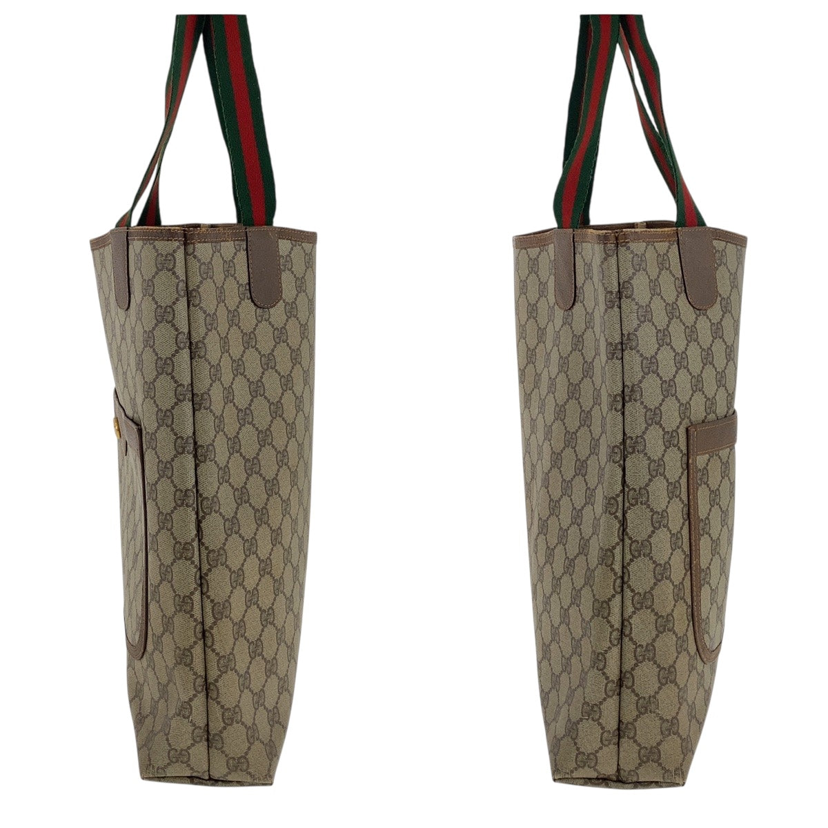 GUCCI Tote Bag 002 58 6487 GG Supreme Canvas Beige Multicolor Gold Metal Old Gucci Shelly Line