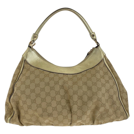 GUCCI Shoulder Bag 189833 GG canvas Beige Gold GoldMetal Abbey