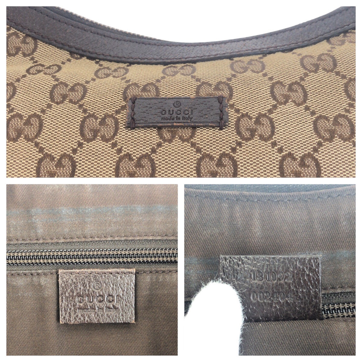 GUCCI Shoulder Bag 181092 GG canvas Beige Brown SilverMetal Sherry line