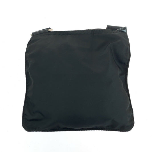 PRADA Shoulder Bag Nylon Black SilverMetal Test Triangle With logo