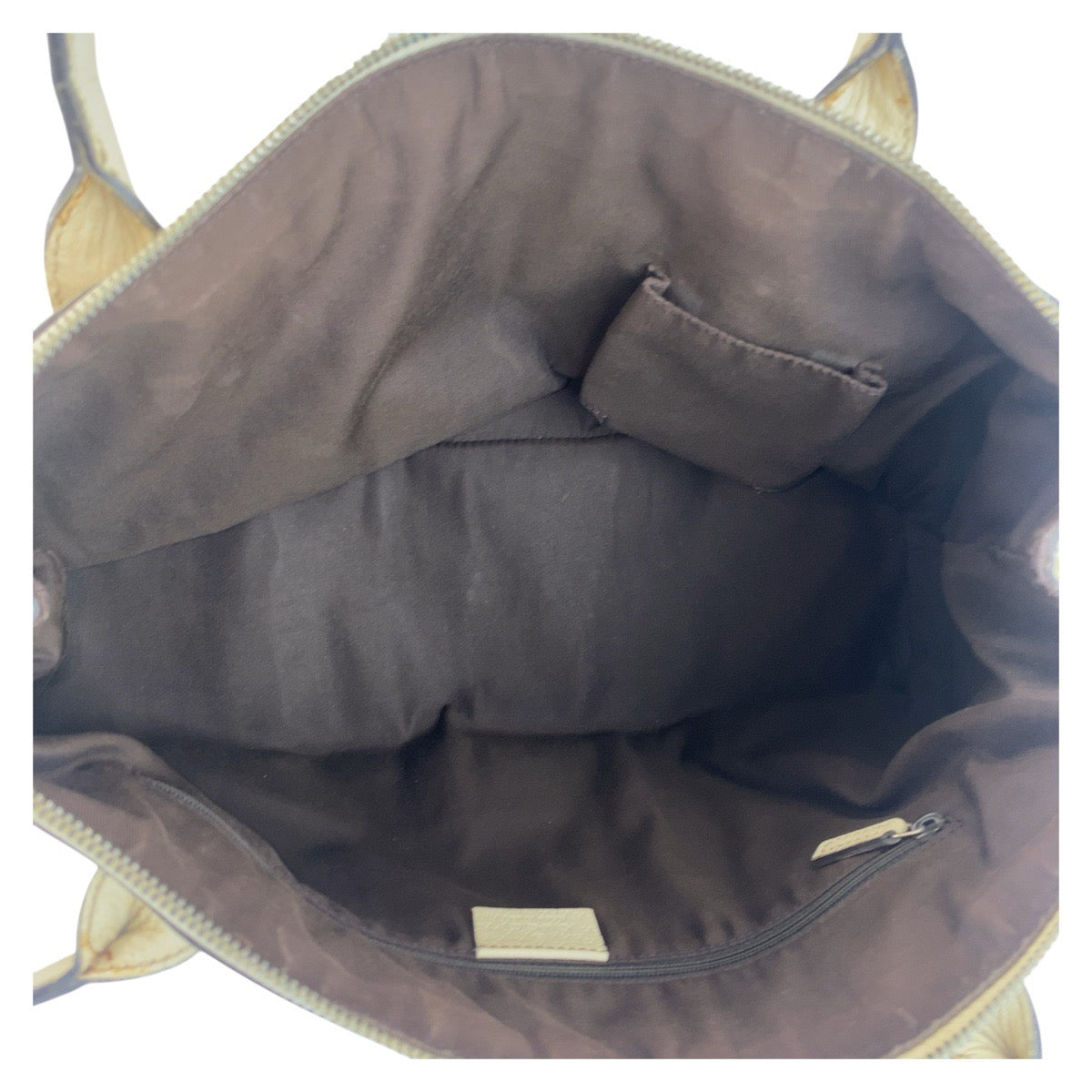 GUCCI Tote Bag 177052 GG canvas Beige Ivory Gold Metal Prince Shelley Line