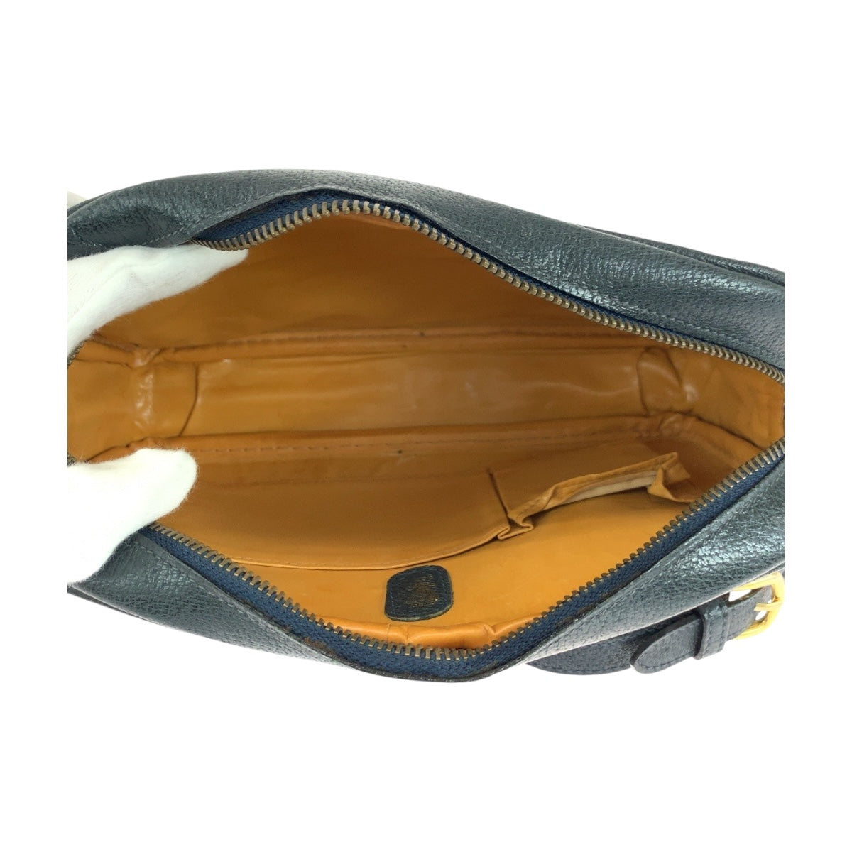 GUCCI Shoulder Bag 001 067 1282 0 GG Supreme Canvas Gray Navy Gold Metal