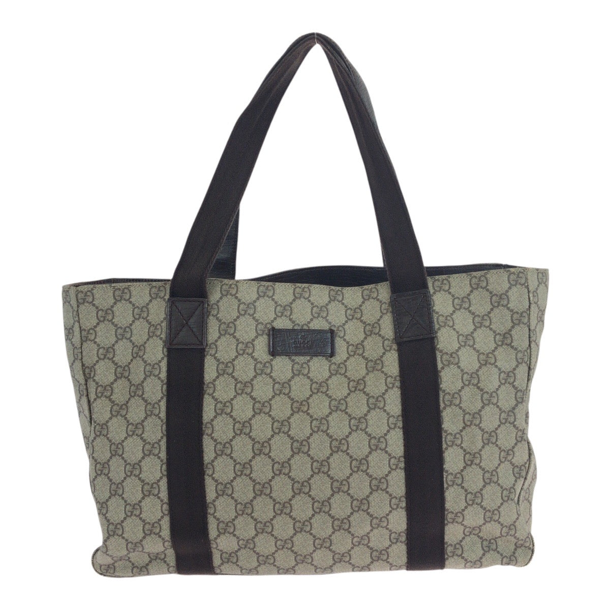 GUCCI Tote Bag 141624 GG Supreme Canvas Beige dark brown