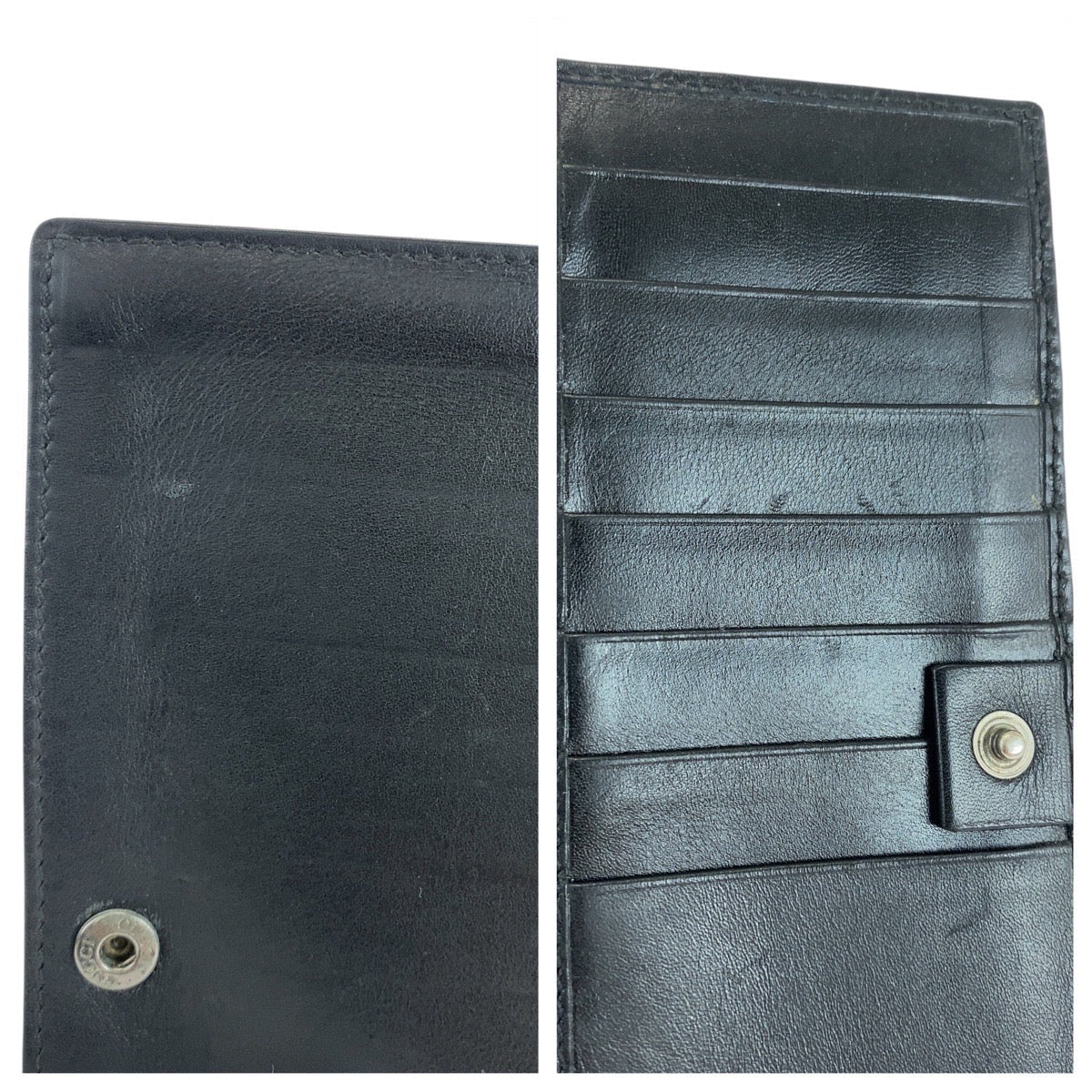 GUCCI Long Wallet Purse 181715 leather Black black Guccisima