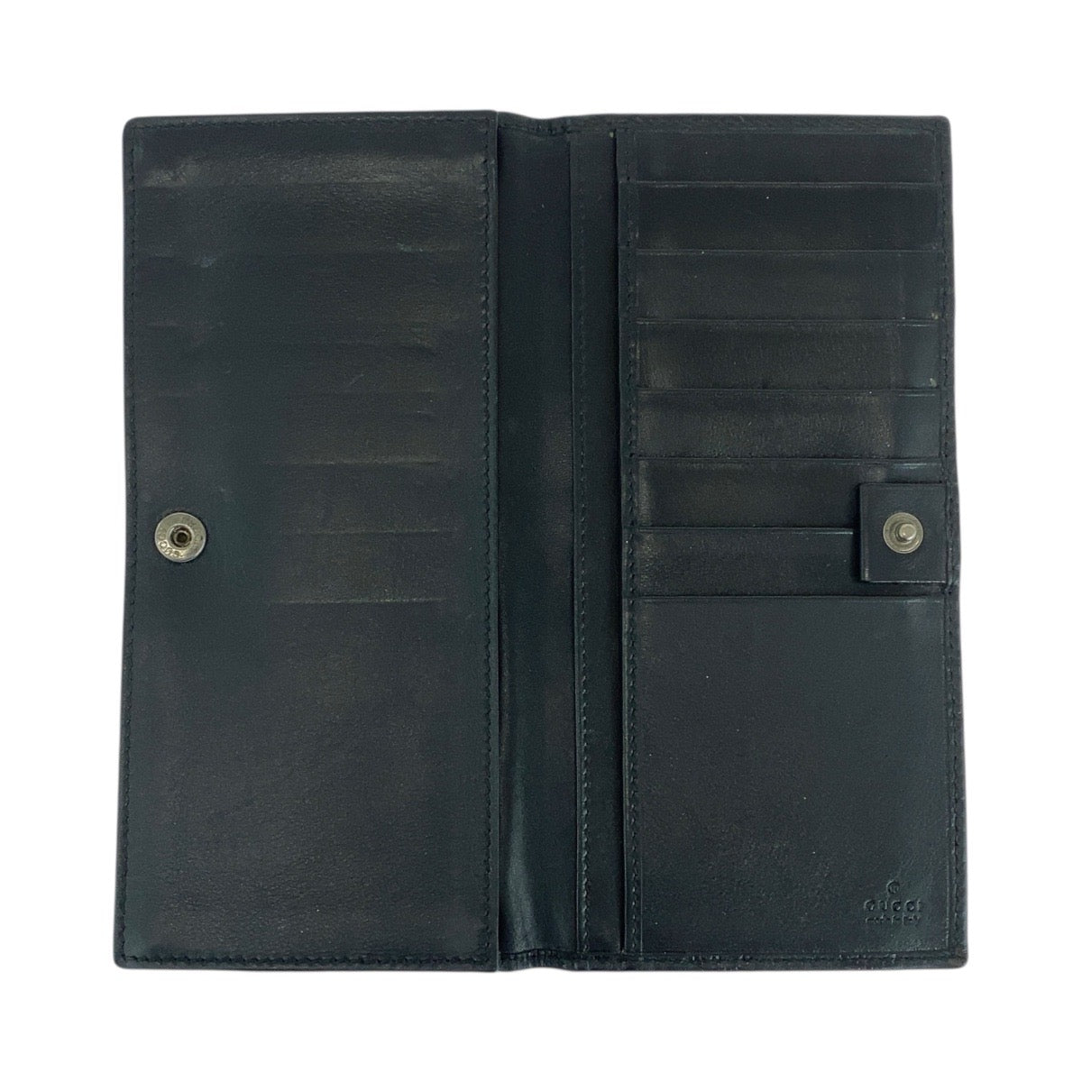 GUCCI Long Wallet Purse 181715 leather Black black Guccisima