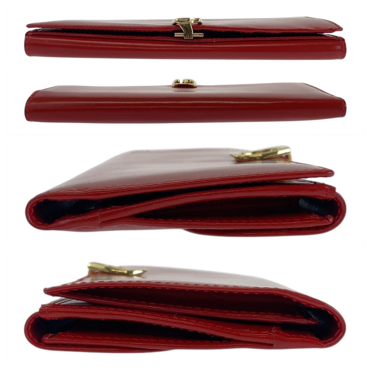 GUCCI Long Wallet Purse 035 3231 1840 0 leather Red Gold Metal