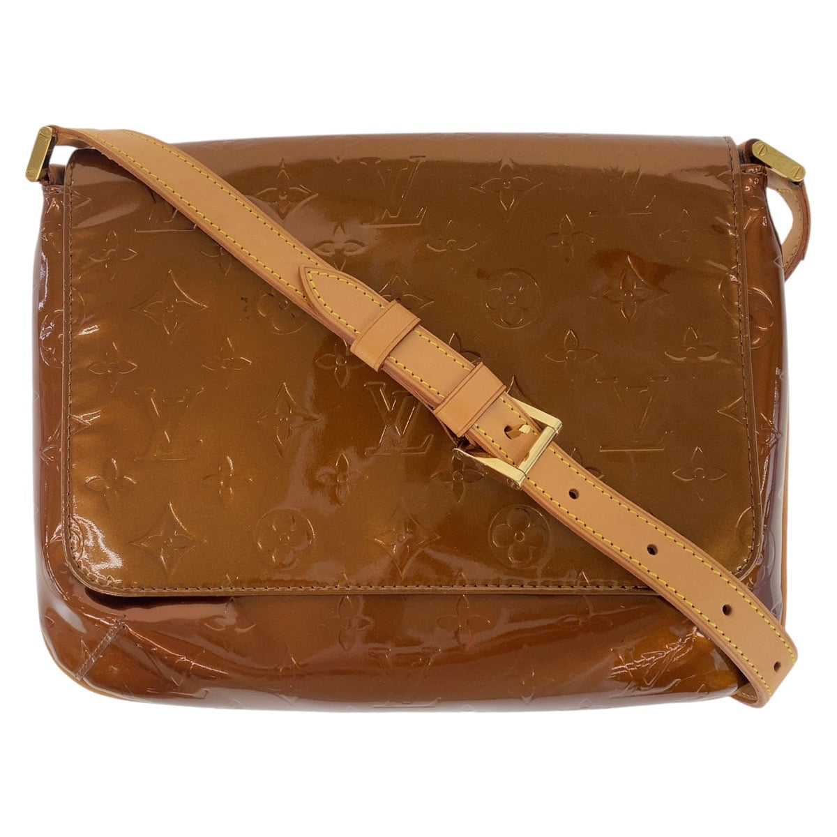 LOUIS VUITTON Shoulder Bag M91124 enamel Bronze Brown GoldMetal Vernis Thompson Street