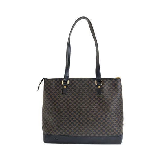 CELINE Tote Bag PVC Brown Gold Metal Macadam