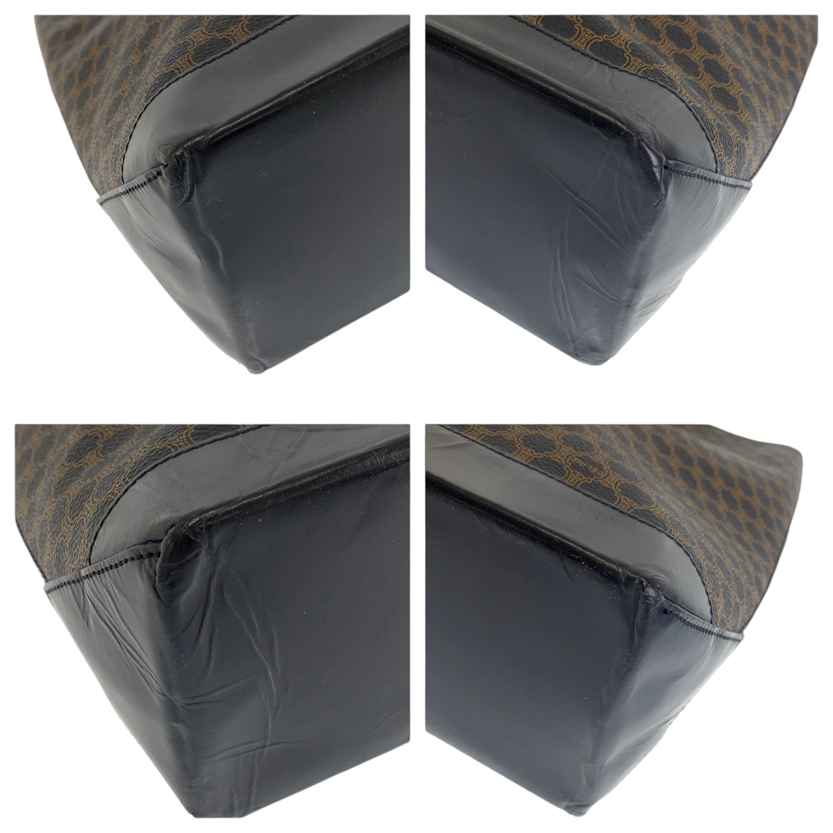CELINE Tote Bag PVC Brown Gold Metal Macadam