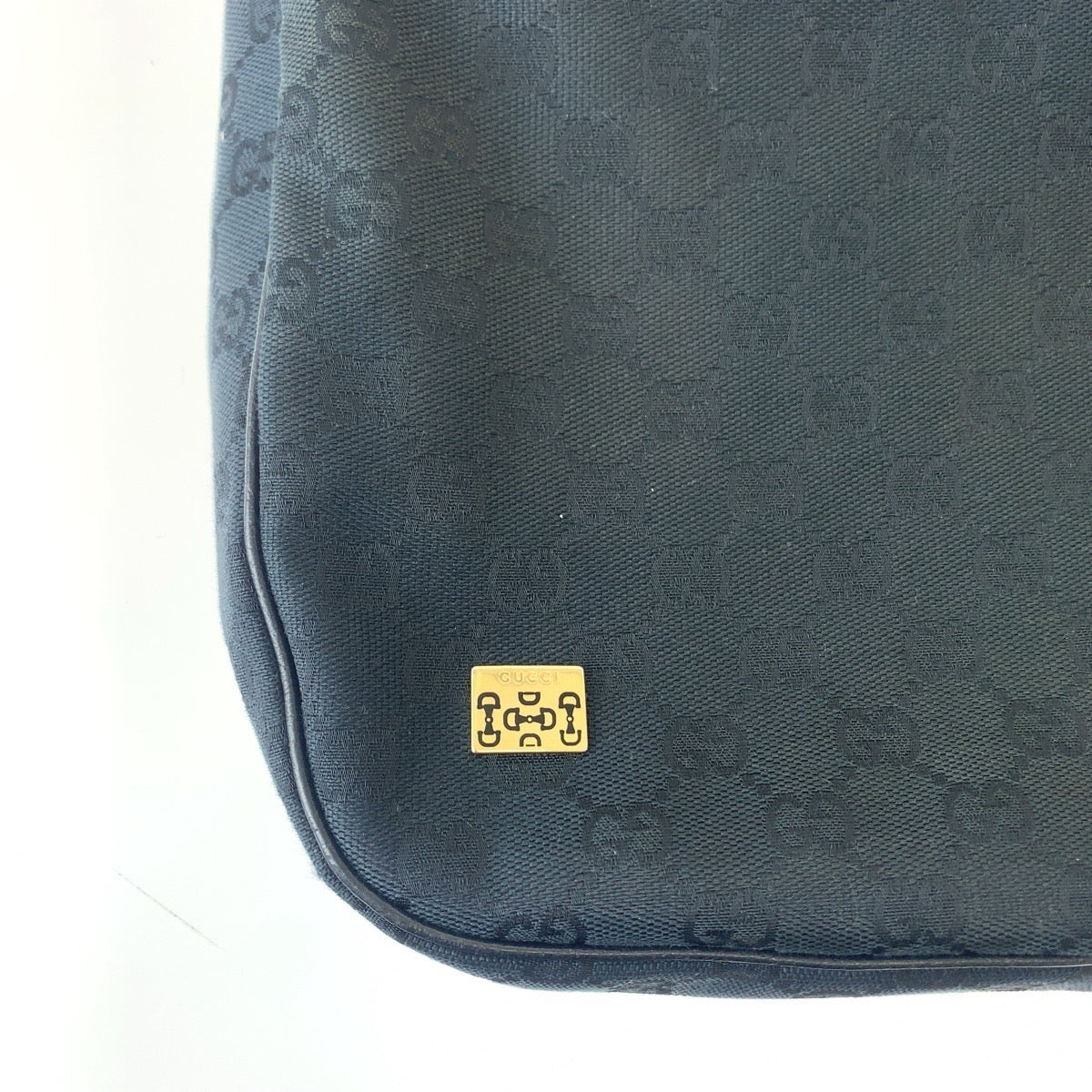 GUCCI Shoulder Bag 145757 GG canvas Black SilverMetal Hobo
