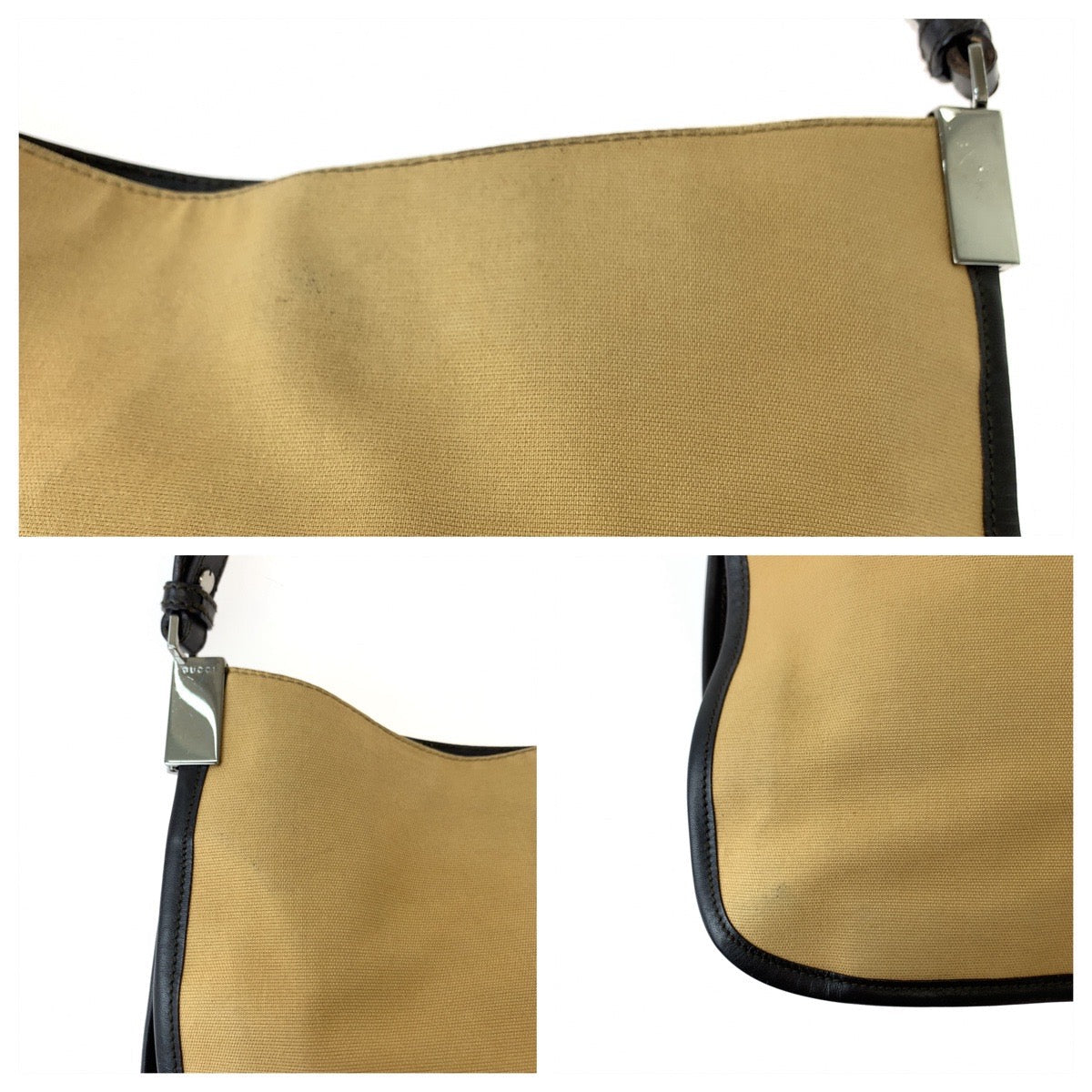 GUCCI Shoulder Bag 001 4321 canvas Beige Red Green SilverMetal Sherry line