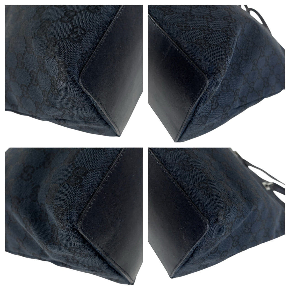 GUCCI Tote Bag 31243 GG canvas Black SilverMetal