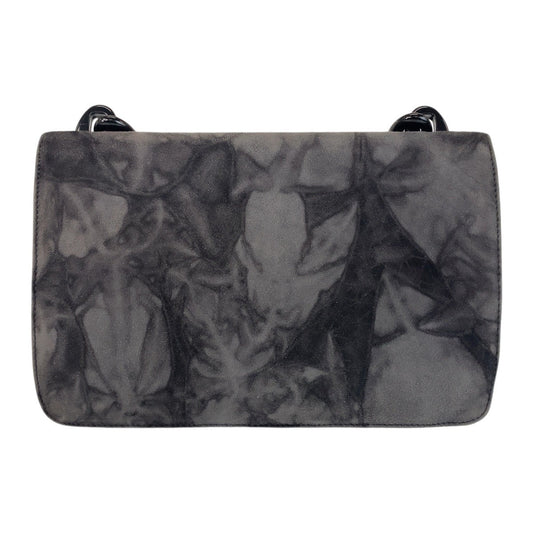 PRADA Shoulder Bag Suede gray Plastic Chain