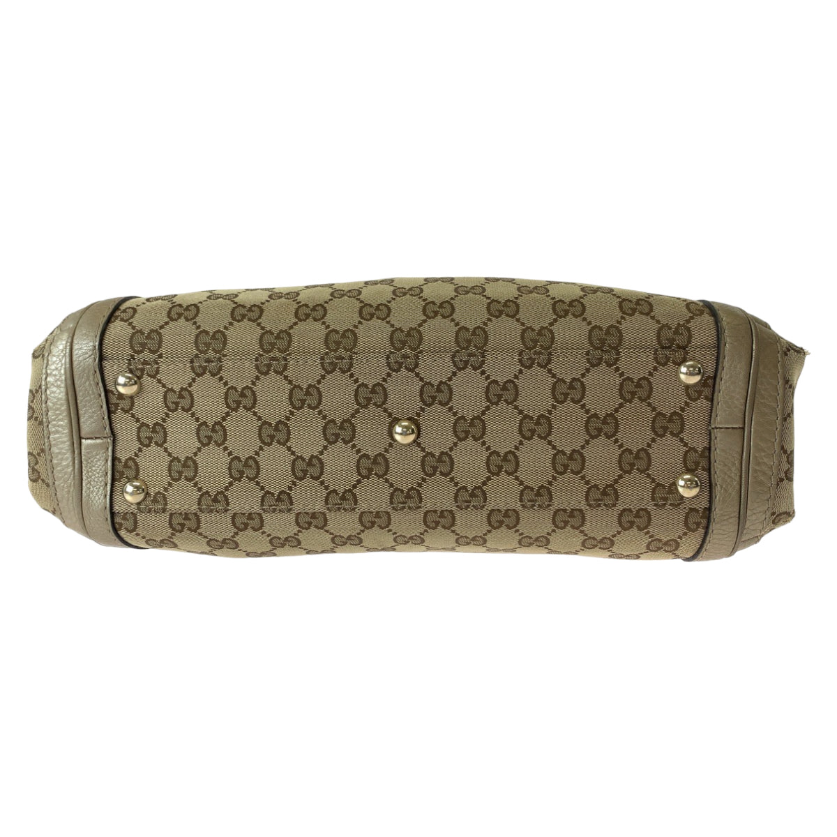 GUCCI Tote Bag 282300 GG canvas Brown Gold Metal Bella Bamboo Ribbon tassel