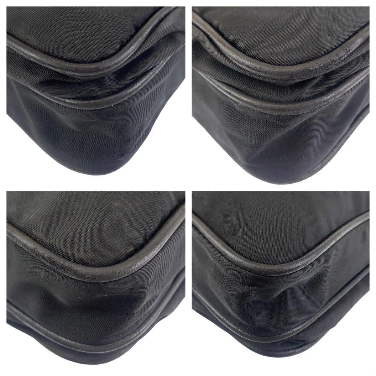 PRADA Shoulder Bag Nylon black Test Triangle With logo
