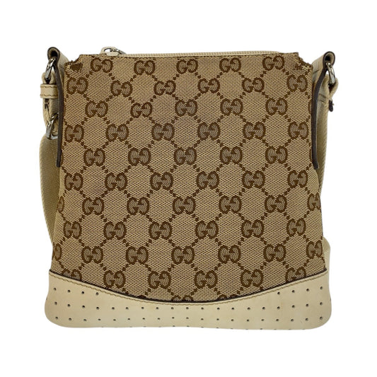 GUCCI Shoulder Bag 147671 GG canvas Beige White SilverMetal