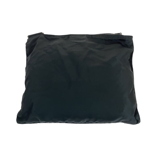 PRADA Shoulder Bag Nylon Black SilverMetal Test Triangle With logo